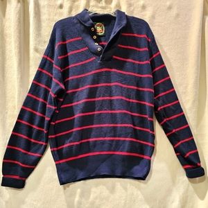 Men's XL Vintage Alps Rugged Outdoor Sweater blue and red striped